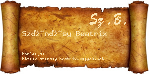 Szénásy Beatrix névjegykártya