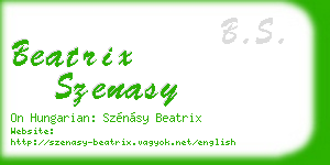 beatrix szenasy business card