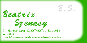 beatrix szenasy business card